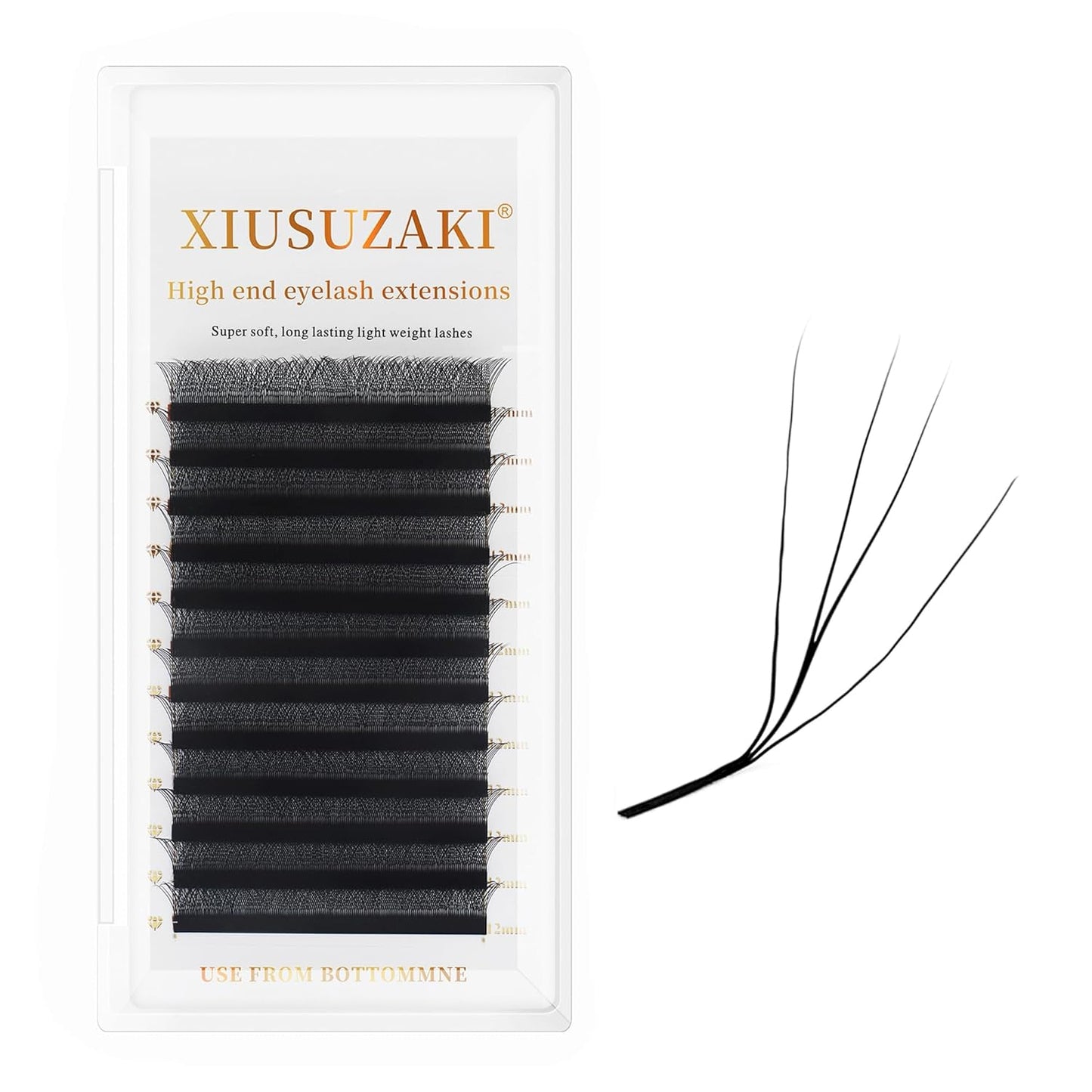 W Lash Extensions 4D Eyelash Extensions W Shape 0.07mm Thickness L Curl 10mm Premade Fans W Lashes Individual Lashes Matte Black 12 Rows False Eyelashes Volume Lashes(W-4D-0.07-L,10mm)