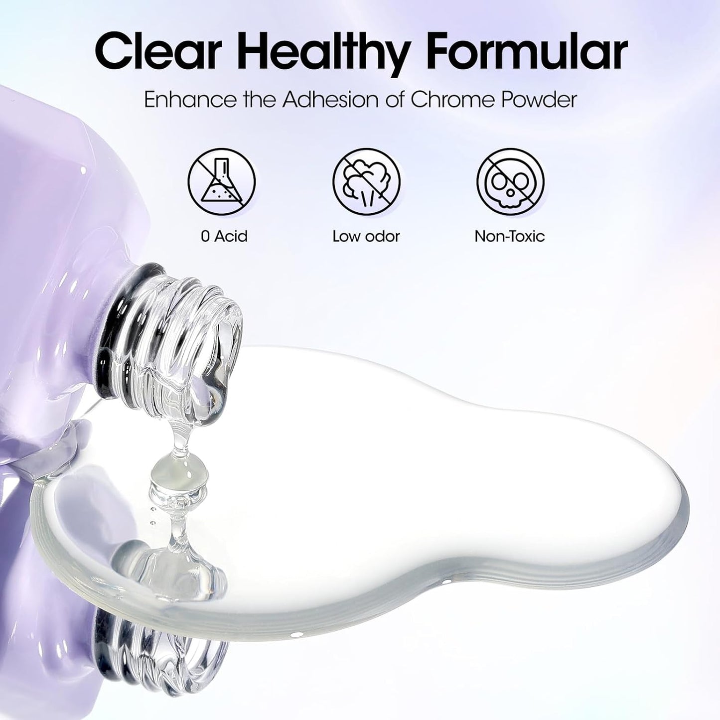 GELLEN 18ml Gel Top Coat for Chrome Nail Powder, No Wipe Clear Top Coat Polish, High Glossy Mirror Effect, UV Light Needed, Long Lasting Soak off, for Metallic Gel, Nail Art Manicure