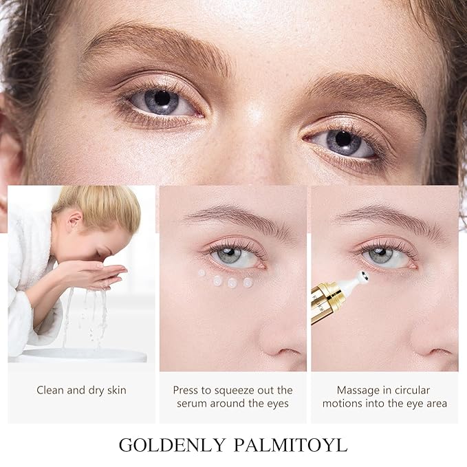 Caffeine Eye Serum Anti Aging, Eye Serum for Dark Circles and Puffiness, Retinol Eye Cream with 360°Massage Ball, Reduce Eye Wrinkles and Fine Lines