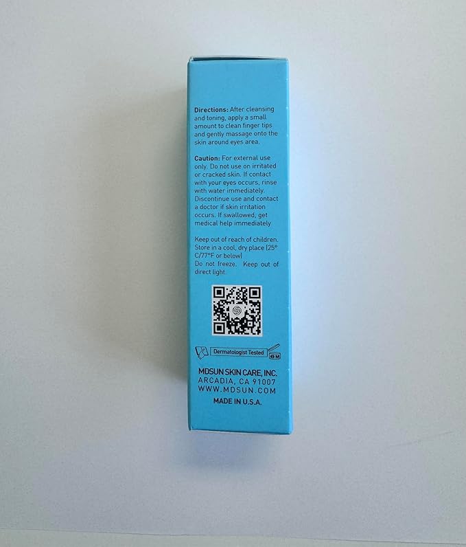 MDSUN Intensive Eye Gel, Alcohol Free, Support Natural Collagen, Keep Skin Moisturized, Radiant & Reduce Lines, Wrinkles, Puffiness, Dark Circles, 15mL