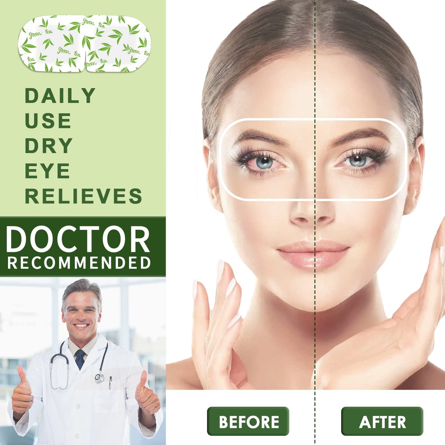 Self Heating Warm Compress for Eyes | 6A Silk Cotton Material | Heated Eye Mask for Fast Relief of Dry Eyes | No Microwave Needed | Eye Treatment Products for Dry Eye Relief | 20 Count