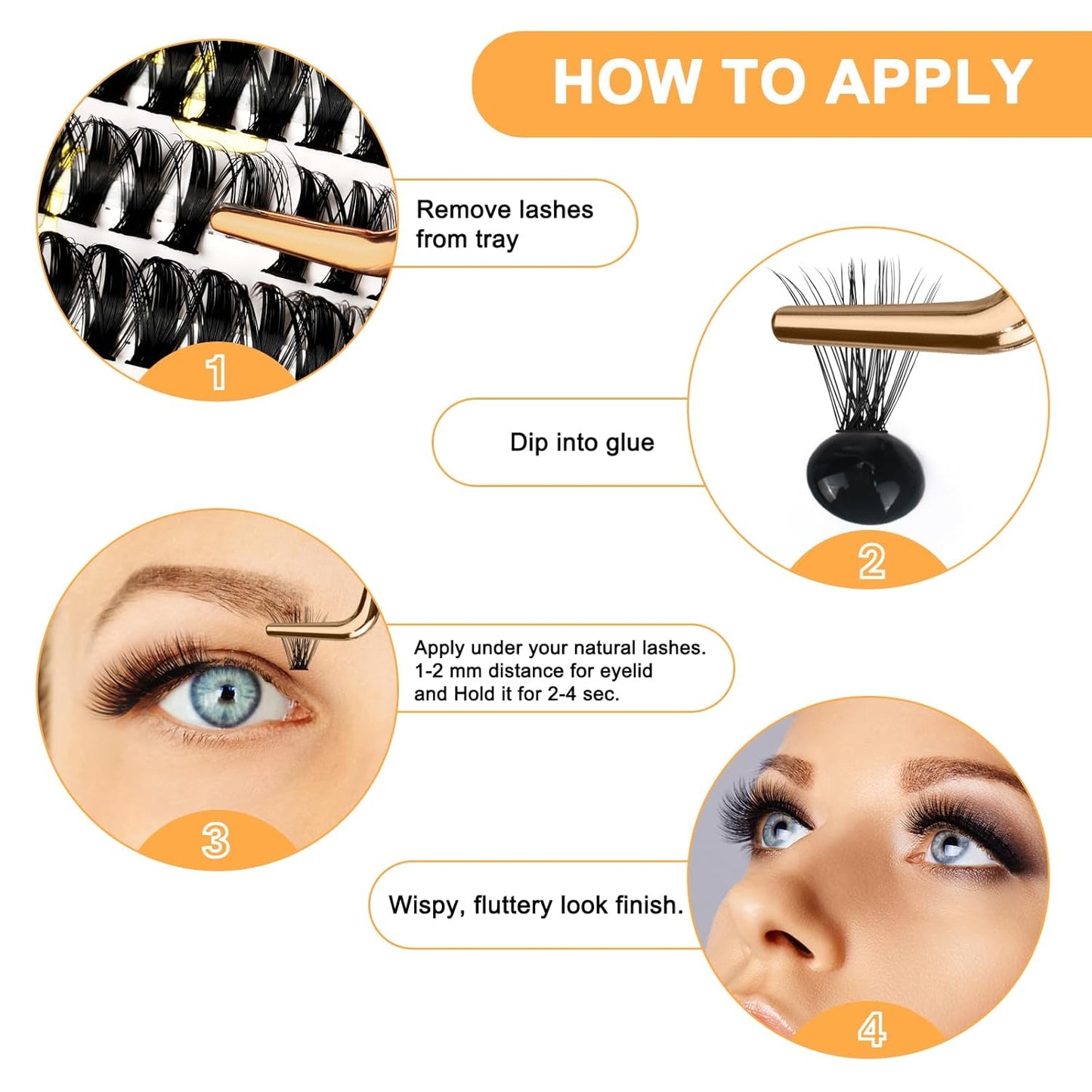 B&Q Lash Clusters 280PCS Eyelash Clusters, 40 50 D 9-16MIX Individual Lash Comfortable Eyelash Extension, Classic Look Pestañas Postizas (4050D)