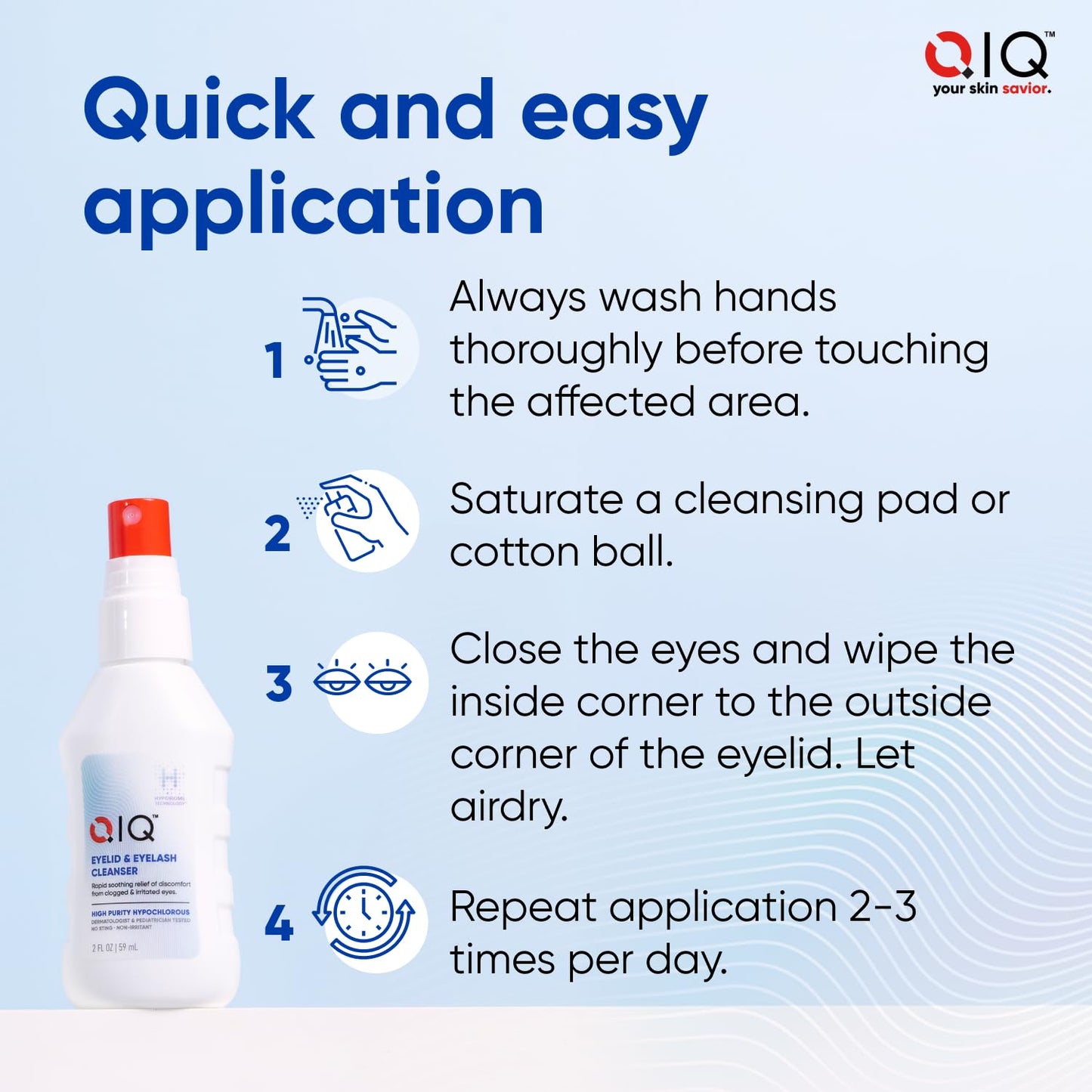 Eyelash and Eyelid Cleanser – High Purity Hypochlorous Eye Wash Solution, Lid and Lash Cleanser that Quickly Calms and Soothes Irritated, Clogged Skin (2oz)