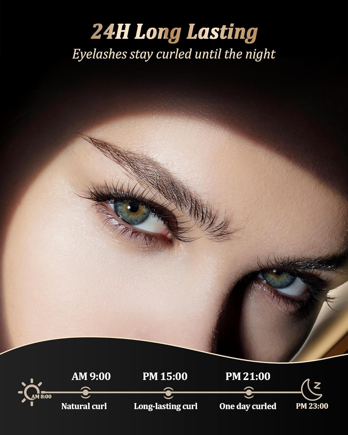 Heated Eyelash Curlers - Eye Lash Curler Heat with Eyelash Comb - Electric Eyelash Curler - Rizador De Pestañasey LED Display 3 Temp Settings USB Charge Natural Curling 24H for Women Makeup Tool Gifts