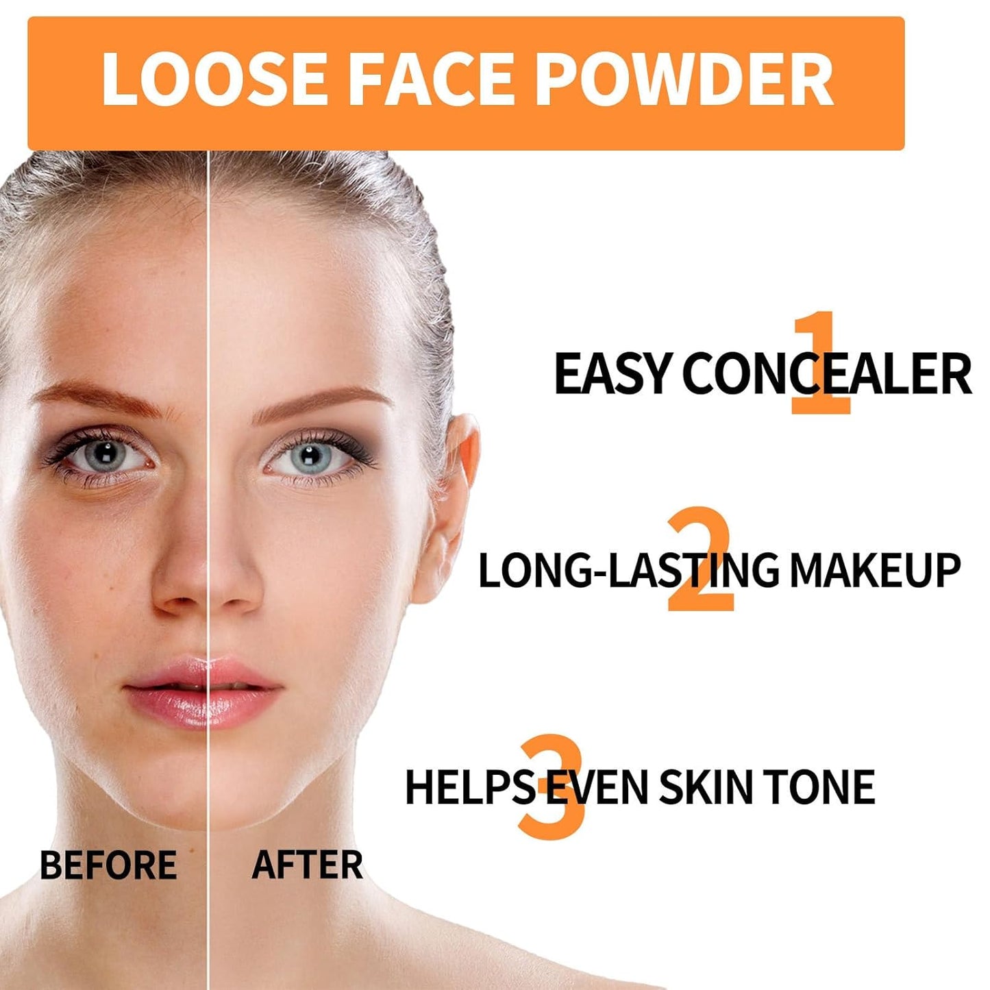 Mineral Sunscreen Setting Powder, Mineral Brush Setting Face Powder Makeup SPF 35 PA Oil Control Natural Matte Finish, Lightweight Breathable Concealer Brush Powder (Translucet, 8g)