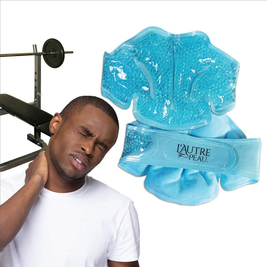 USA Merchant | Hot/Cold Plush Neck & Shoulder Gel Bead Wrap | Freeze Therapeutics by L'AUTRE PEAU | Relief for Tension, Headaches, Injuries, Swelling, Aches, Bruises, Muscle Pain, Strain & Stiffness