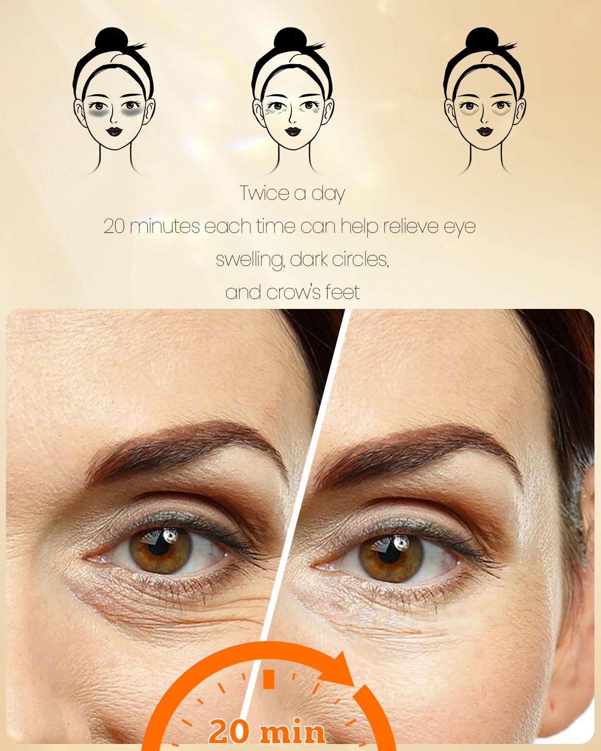 24K Gold Under-Eye Patches, 120 Pcs Collagen Serum Eye Mask Pads, for Bags/Anti-Aging/Wrinkles/Rejuvenation/Hydration, Cooling & Soothing the Skin, Relieving Fatigue, 12.7 Fl Oz, 2 Pack