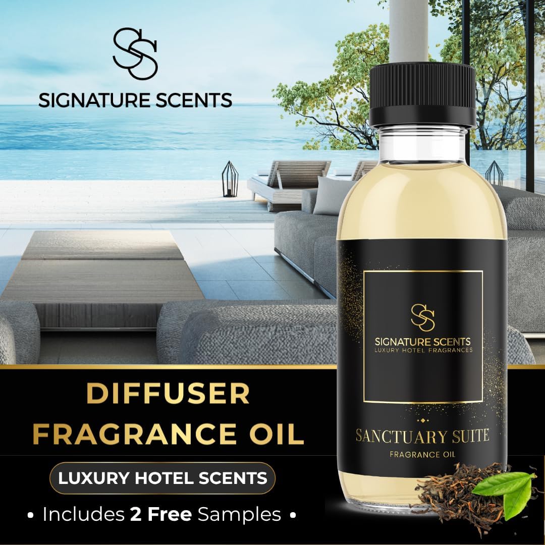 Luxury Hotel Fragrances - Hotel Fragrance Oil - Diffuser Oil Blends for Aromatherapy (Sanctuary Suite) 4.05 Fl Oz (120ml)