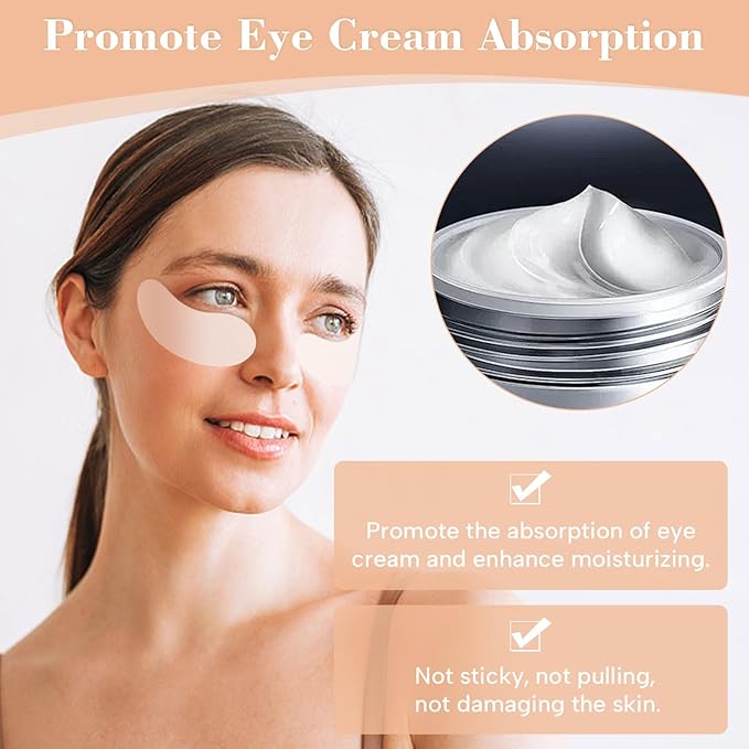Under Eye Patches - 2 Pairs Reusable Sustainable Silicone Eye Patches, Plump Fine Lines and Wrinkles, Boost Hydration, with Metal Eye Cream Applicator