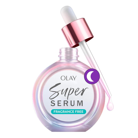 Olay Super Serum Night Repair, Fragrance-Free - Niacinamide, Peptide, Salicylic & Lactic Acid, Glycerin - 5-in-1 Skin Care Benefits - Hydrating, Evens Tone, Reduces Dark Spots, Anti-Aging, 1.0 Oz