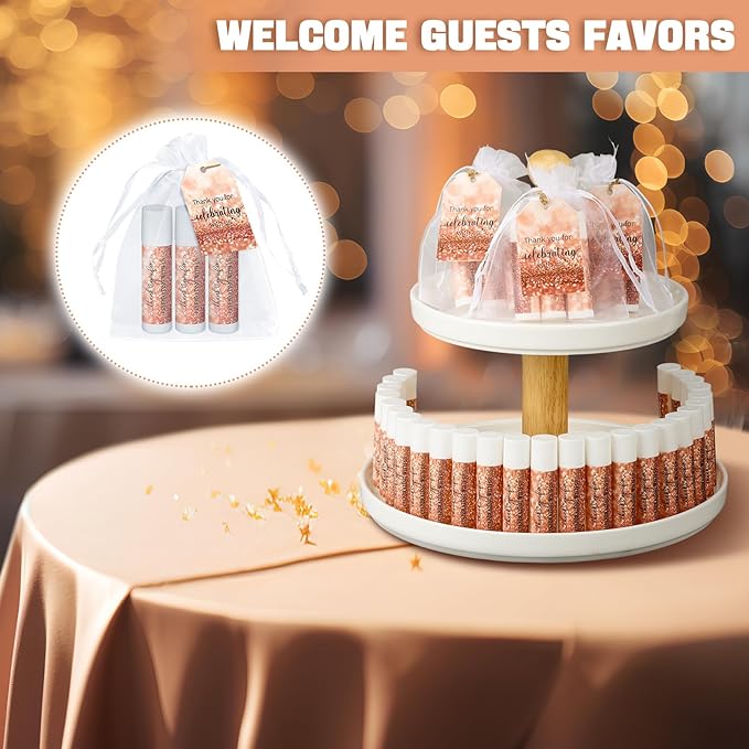 Dunzy 50 Pack Bridal Shower Favors Gifts Bulk Lip Balms Wedding Bachelorette Favors Baby Shower Favors Prizes Souvenirs Thank You Appreciation Gifts for Guests Women Men Coworker Staff