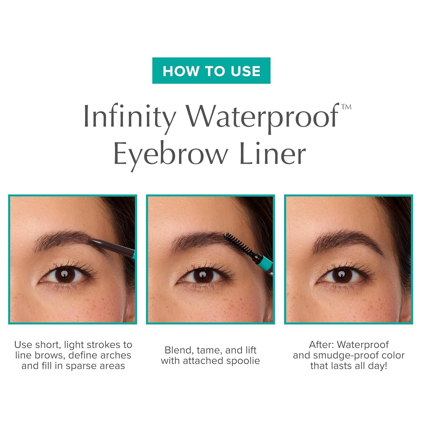 Thrive Causemetics Infinity Waterproof Eyebrow Pencil, Retractable Brow Pencil with Hyaluronic Acid & Shea Butter, Dual Ended Eyebrow Brush Spoolie, Fine Tip, Vegan & Cruelty Free, Nan (Charcoal)