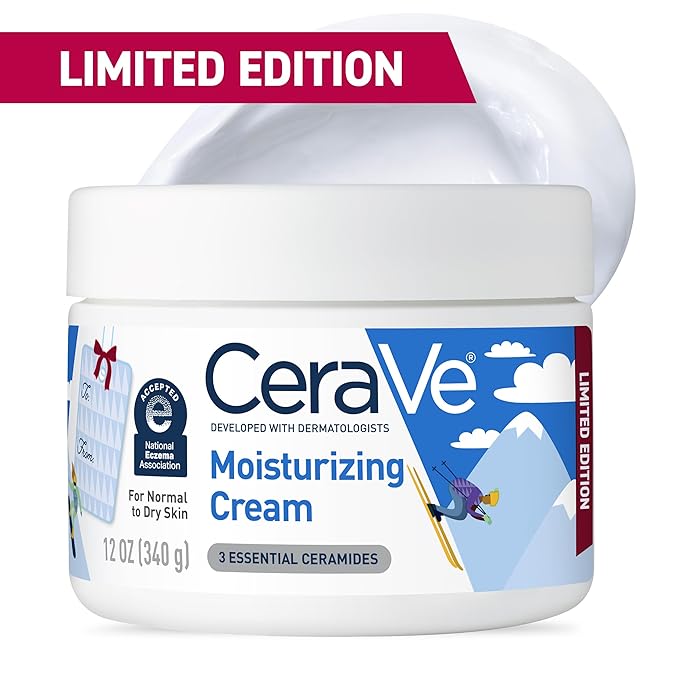 CeraVe Après Ski Moisturizing Cream, Body and Face Moisturizer for Dry Skin, Body Cream with Hyaluronic Acid and Ceramides, Daily Moisturizer, Oil-Free, Fragrance Free, Non-Comedogenic, 12 Ounce