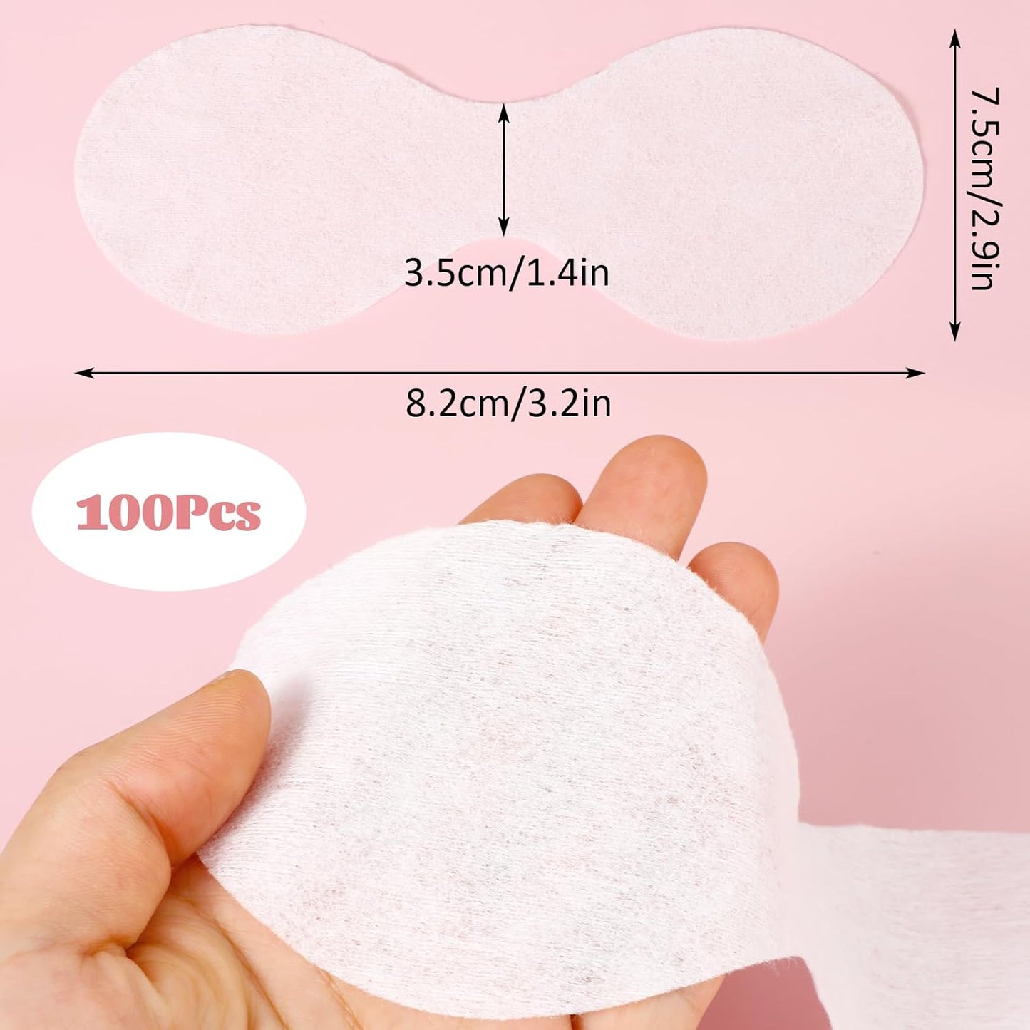 100Pcs Disposable Non Woven Eye Care, Clear Eye Mask Paper Lightweight Eye Covers for Facials Cotton Skincare Spa Paper Eye Nose Face Pads for Skincare Wrap Moisture Retention