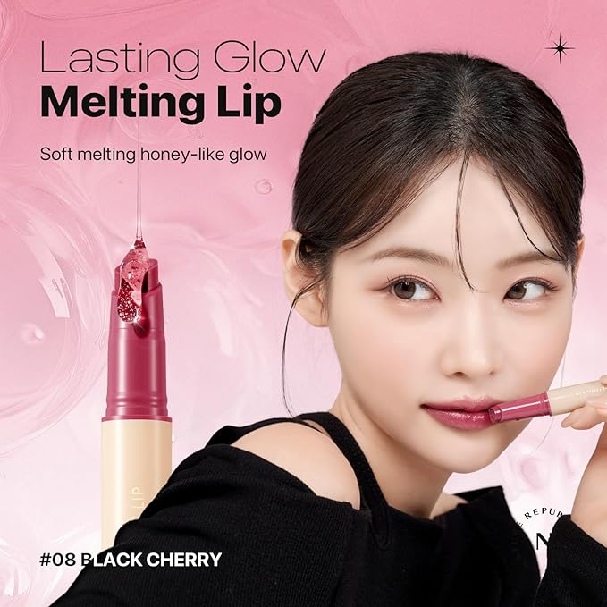 Nature Republic HONEY MELTING LIP 6-10 (08 BLACK CHERRY) K-BEAUTY, Lip Plumper, Tint, Balm, Korean, Lip GlossCute, Glow