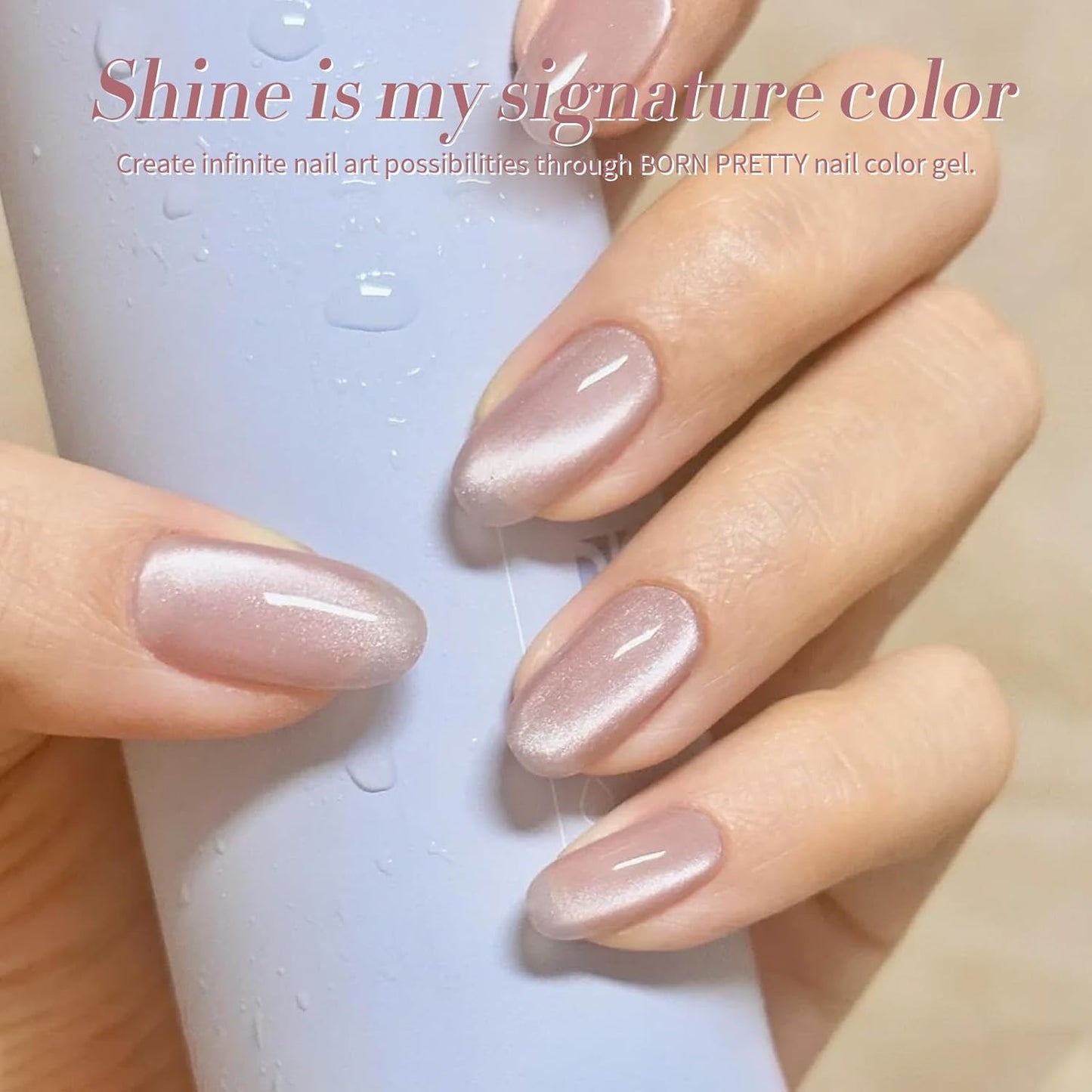 Born Pretty Cat Magnetic Eye Gel Nail Polish, Translucent Milky Pink Cat Magnetic Gel, Jelly Glitter Off Nail Art Salon Manicure Home Gift 15ml