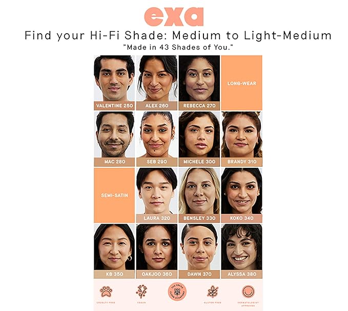 Exa Beauty - Natural High Fidelity Foundation | Clean, Vegan, Cruelty-Free Makeup (Seb 290)