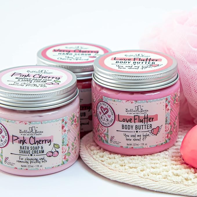 Bella and Bear Love Flutter Body Butter, Hydrating Formula, Soften & Prevent Scars, Stretch Mark Cream, 6.7oz x 12 Bulk