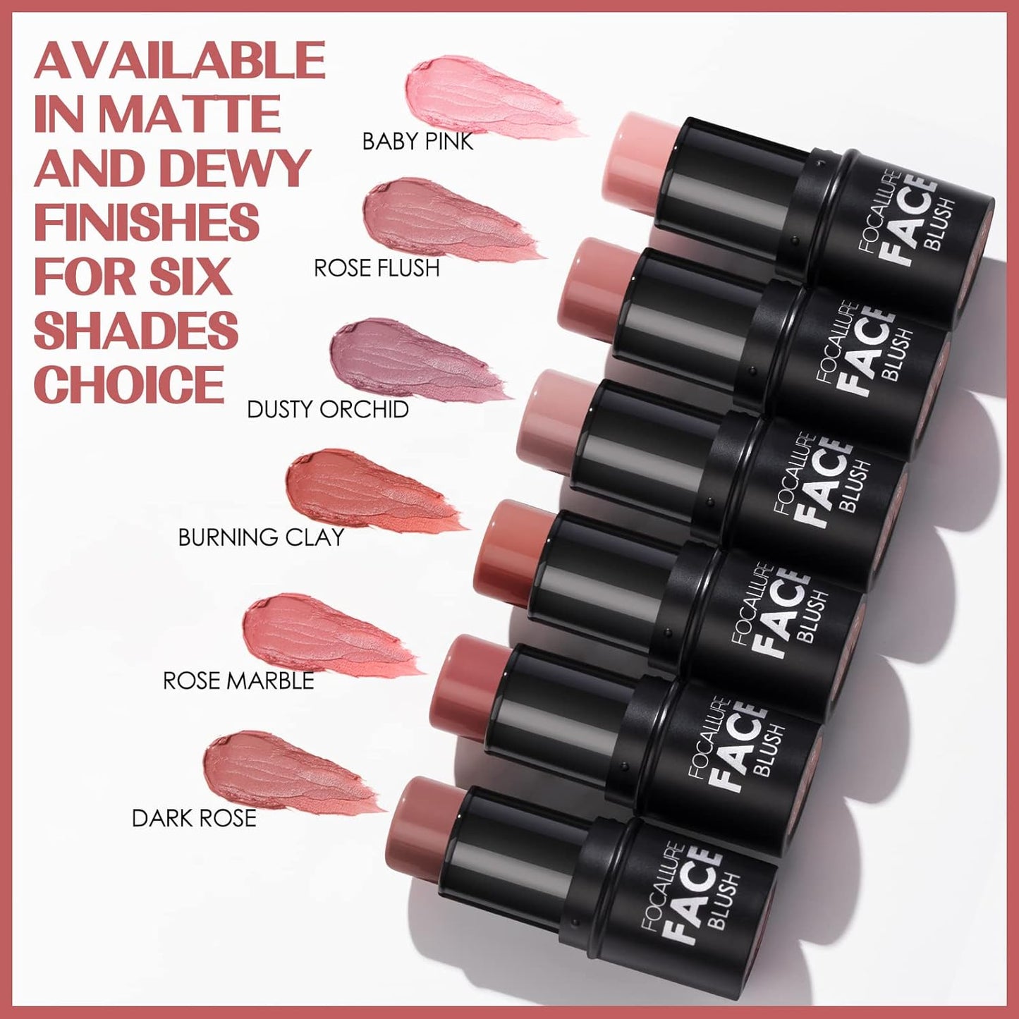 FOCALLURE Cream Blush Makeup,Buildable Blush Stick for Cheeks,Matte and Dewy Finish,Long Wearing,Easy Application,Lightweight Multi Stick,BURNING CLAY