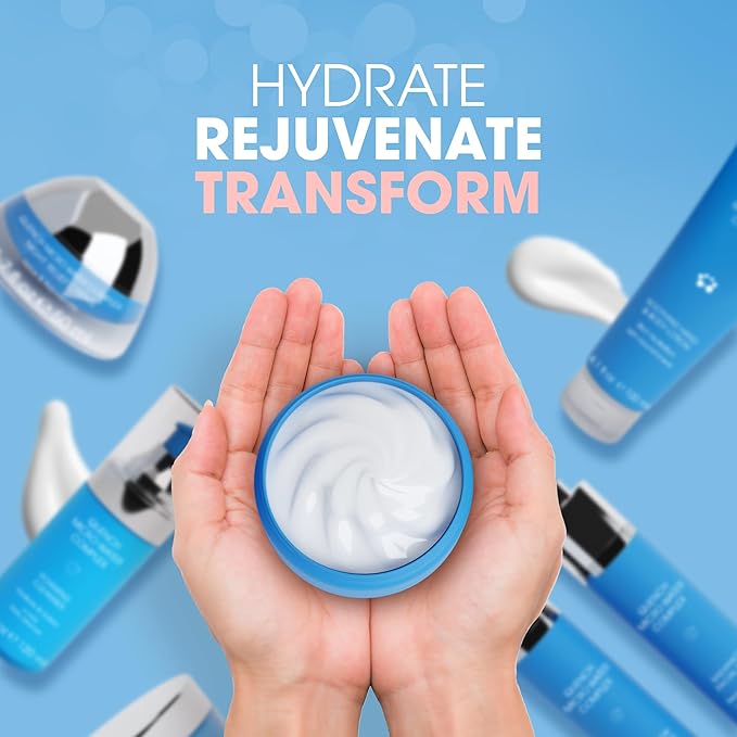 Quench 7 Piece Skincare Set - Japanese Onsen Volcanic Hydration and Anti Aging Skin Care Set with Cleanser, Facial Peel, Moisturizer, Night Cream