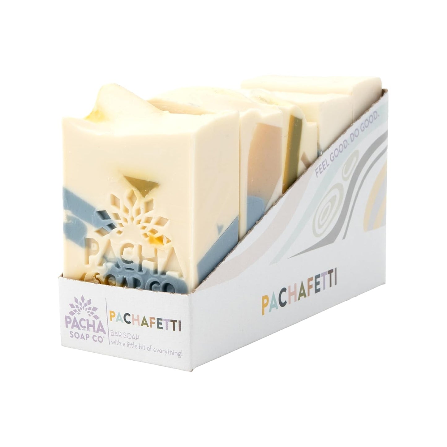 Pacha Soap Co. Bar Soap - Premium, Handcrafted, Hydrating, Natural Face Wash, Hand Cleanser, Body Wash, Soothing Essential Oils (Pachafetti, 5-Pack, 4 oz ea)