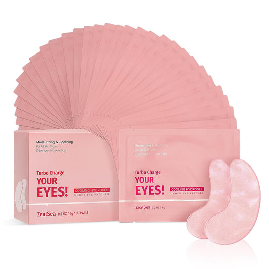 ZealSea 30 Pairs Under Eye Masks for Dark Circles and Puffy Eyes - Hydrating Eye Patches, Gel Eye Patches Eye Bags Treatment for Women - Cling to Eye Moisturizing Lighten Fine Lines