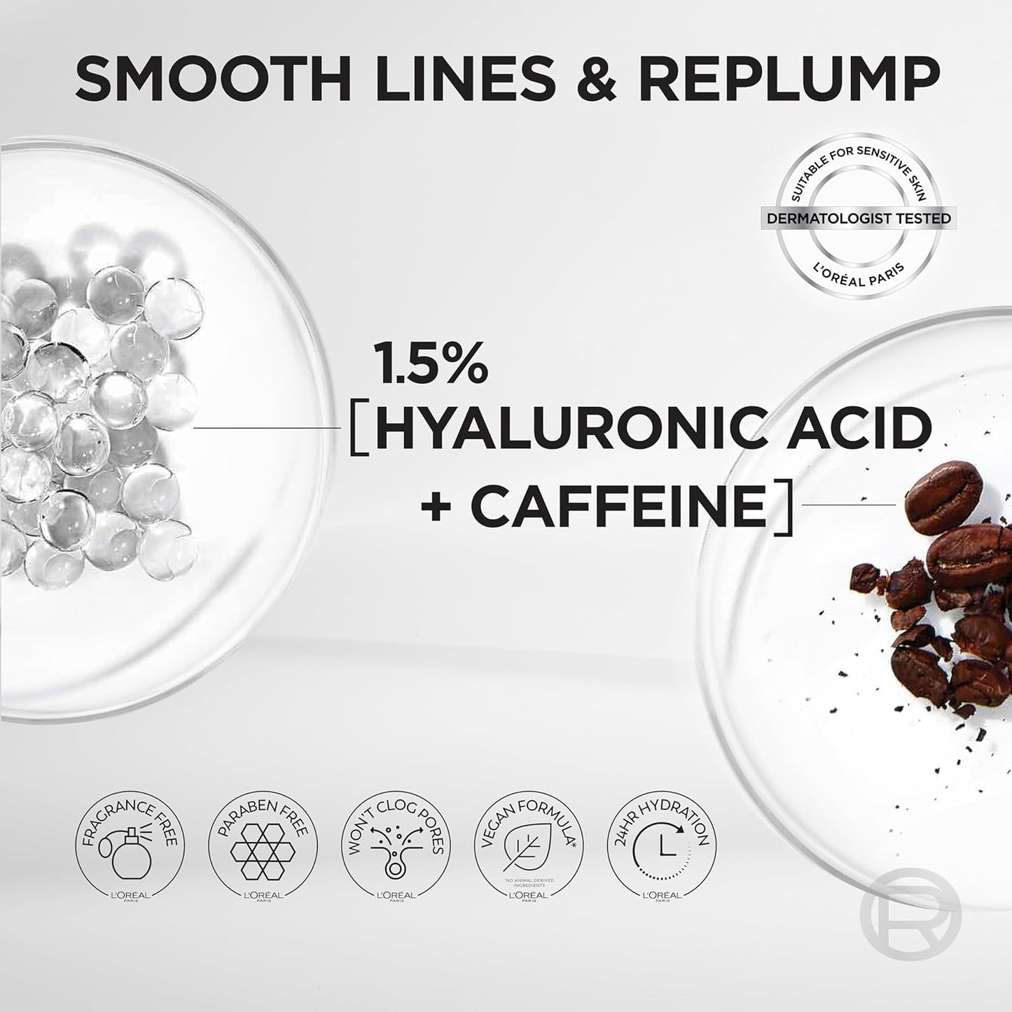 L’Oréal Paris True Match Radiant Serum Concealer, Brightening Under Eye Concealer Make Up with 1.5% Hyaluronic Acid and Caffeine, N5, 0.33 Oz