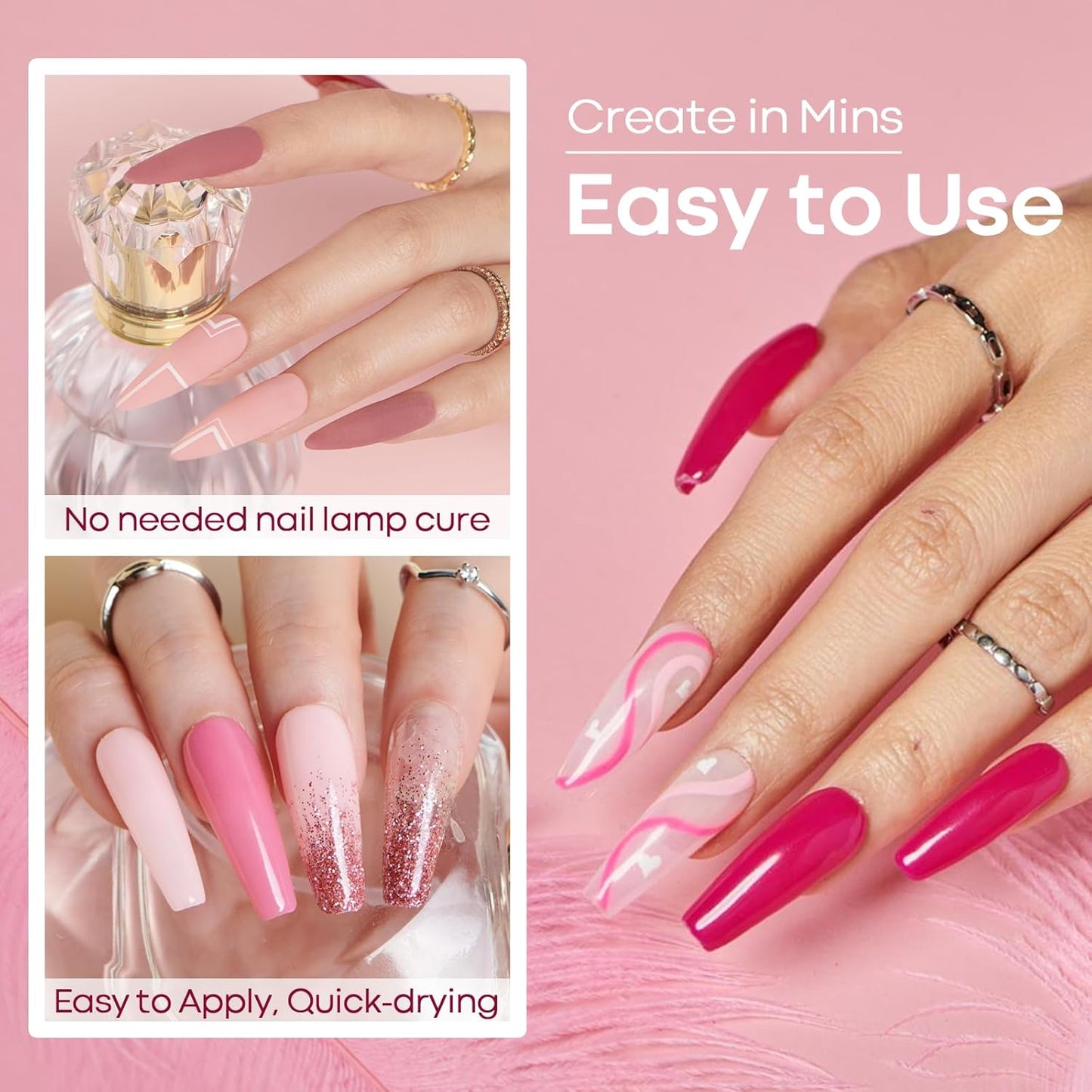 AZUREBEAUTY Dip Powder Nail Kit Starter Pink Blue Palette Acrylic Dipping Powder System