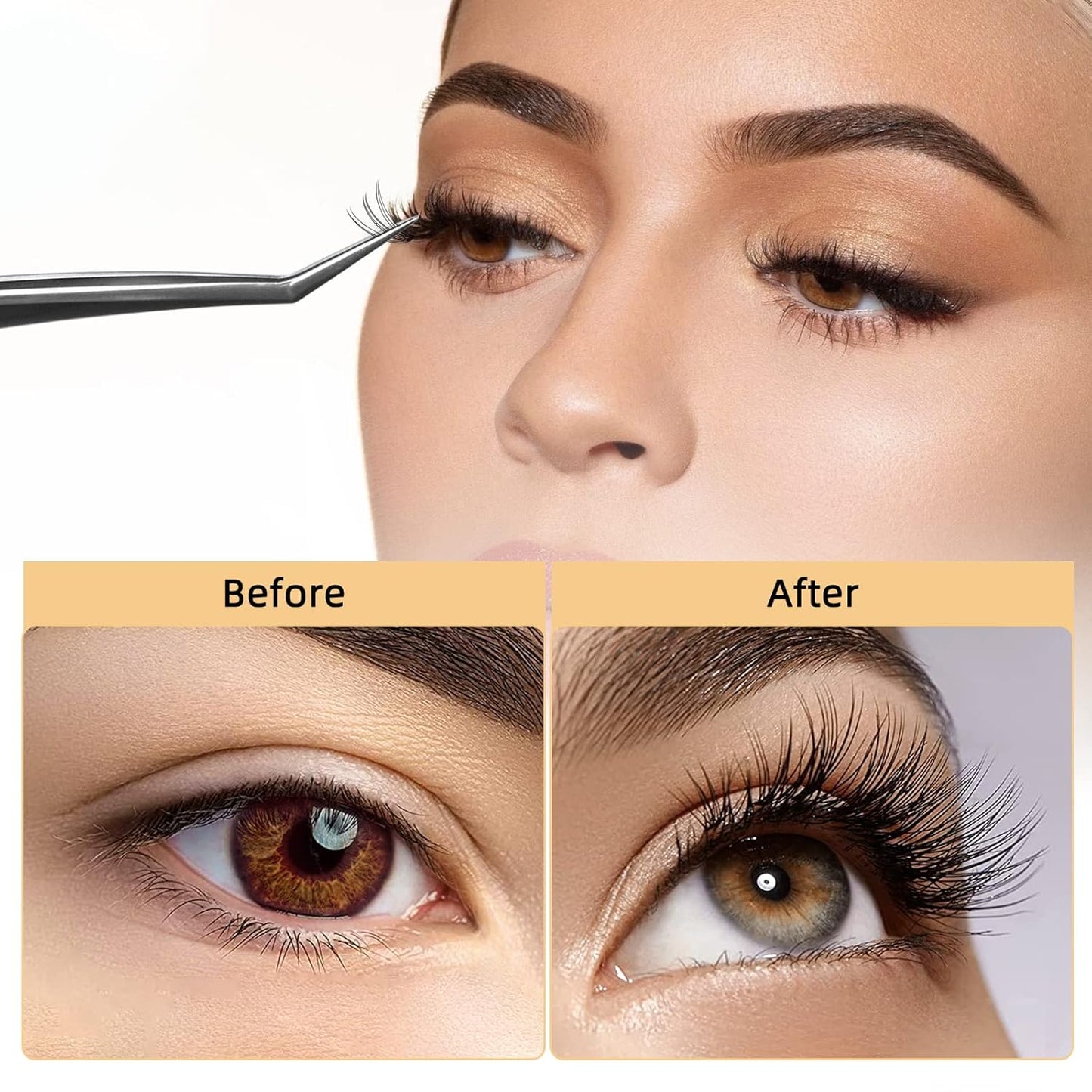 QUEWEL Cluster Lashes 240Pcs Individual Lashes 10D 0.10D Curl 11mm Knot-Free Lash Extensions Clusters Lashes Soft&Natural False Eyelashes Individual DIY Eyelash Extension at Home(10D 0.10D 11)