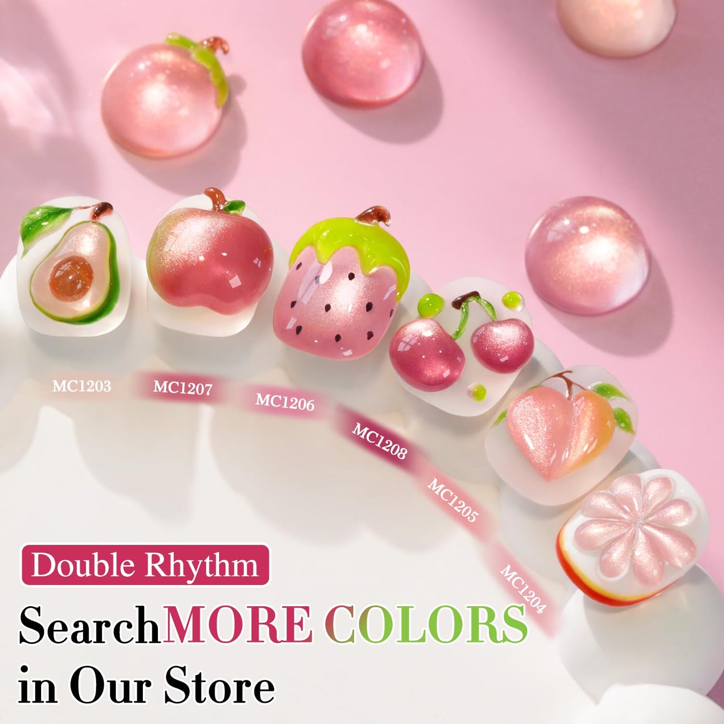 Double Rhythm 0.5 OZ Cat Eye Gel Polish with Magnet 15ML Holographic Glitter Shimmer Translucent Jelly Color Magnetic Nail Polish Salon DIY at Home (Peach Purple-MC1208)