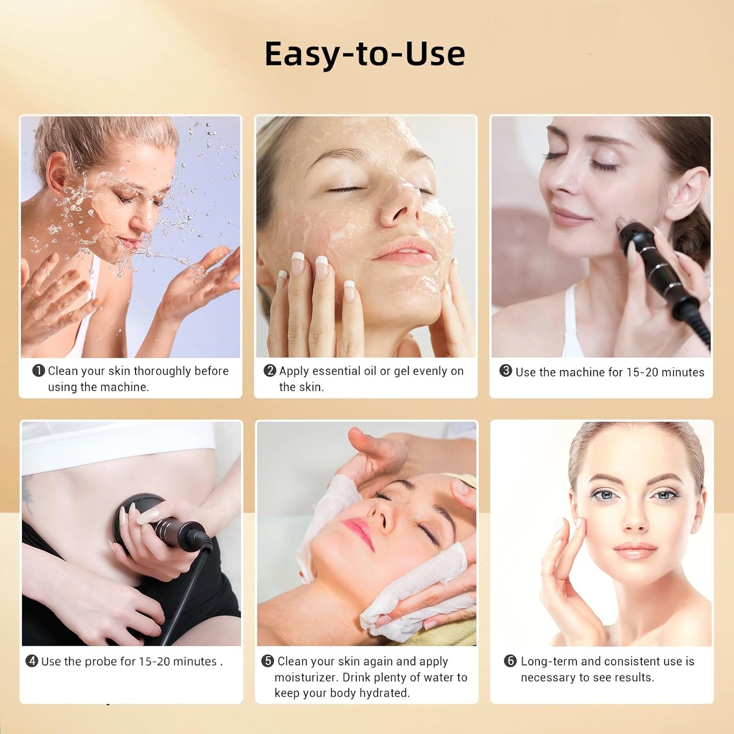 MZONG Non - Wireless RF Skin Rejuvenator - LED Light Combo for Face & Body Wrinkle Reduction