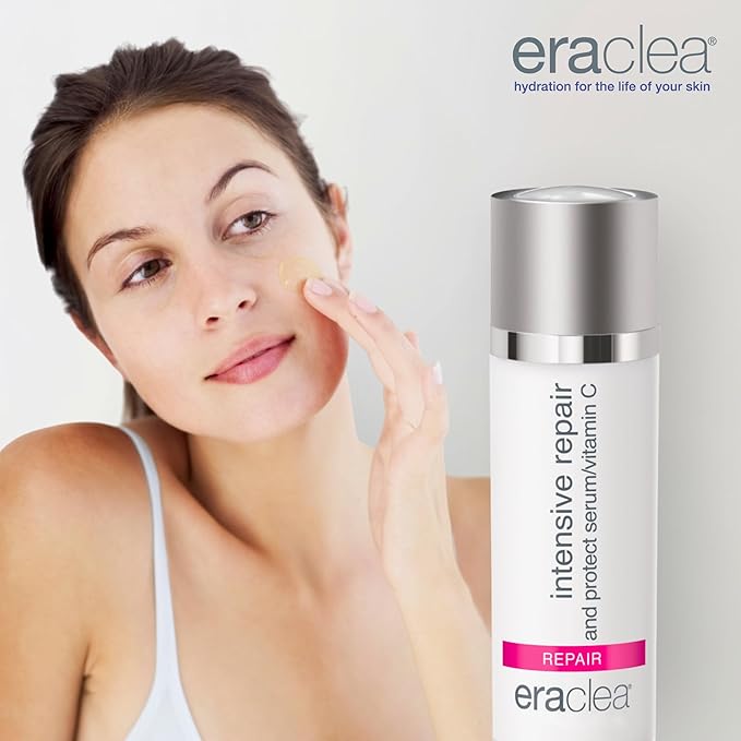 eraclea Intensive Repair & Protect Vitamin C Serum with Hyaluronic Acid, Argireline and Peptides, Anti-Aging Face Serum, Minimizes Wrinkles and Revitalizes Skin for All Skin Types (1 fl oz)