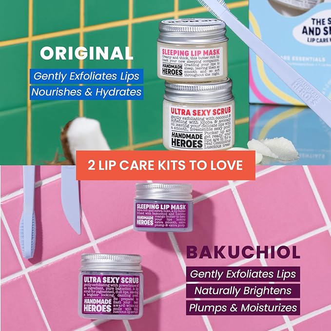 100% Natural Lip Scrub, Vegan Conditioning Coconut Lip Exfoliator - Gentle Exfoliant, Sugar Lip Polish and Lip Exfoliator Scrubber for Chapped and Dry Lips (Original 3pc Set)