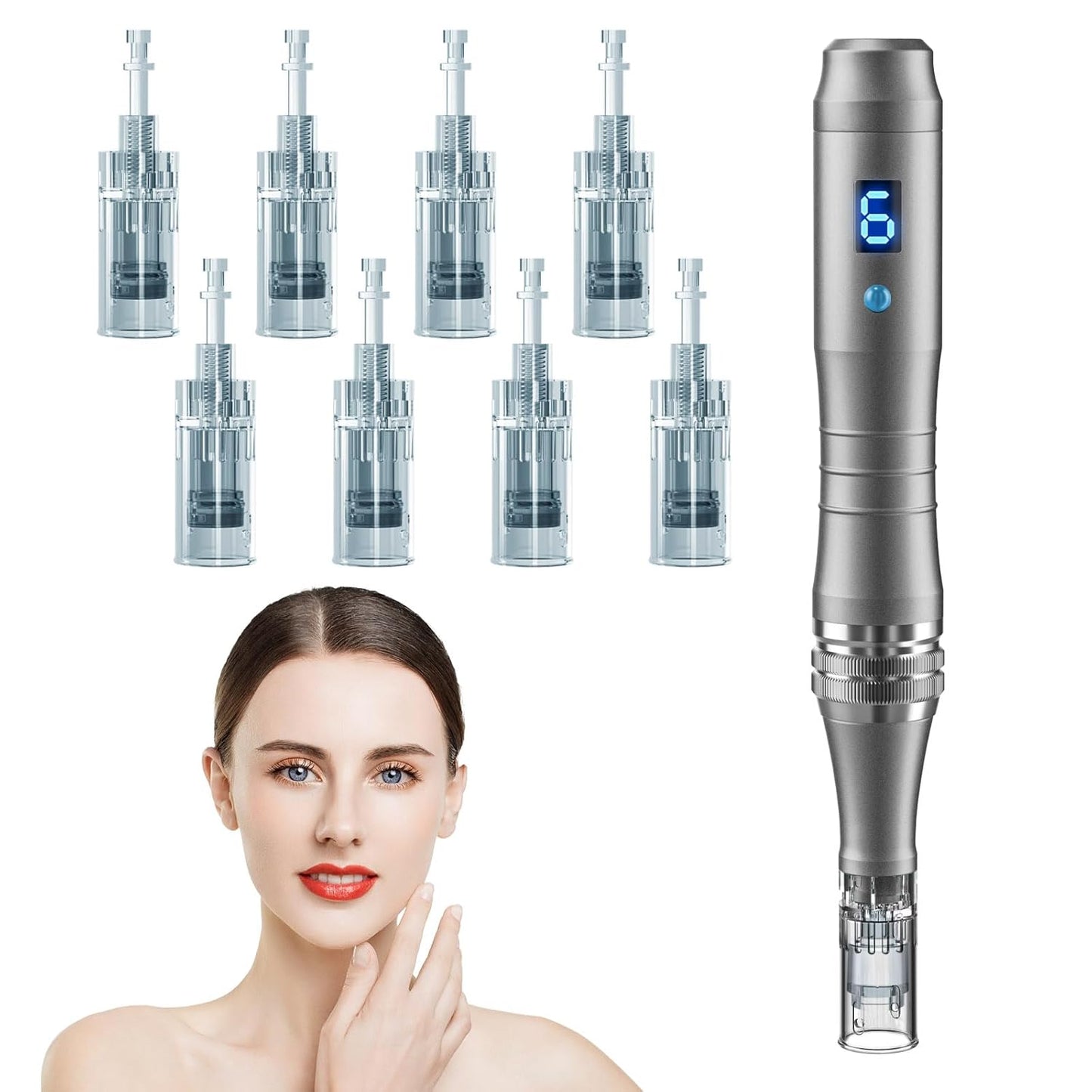 DermaStamp System 0.25mm, Microneedling Stamp Pen, Derma Stamp Pen, Derma Roller Alternative, Microneedle Micro Needle Skin Care for Men Women