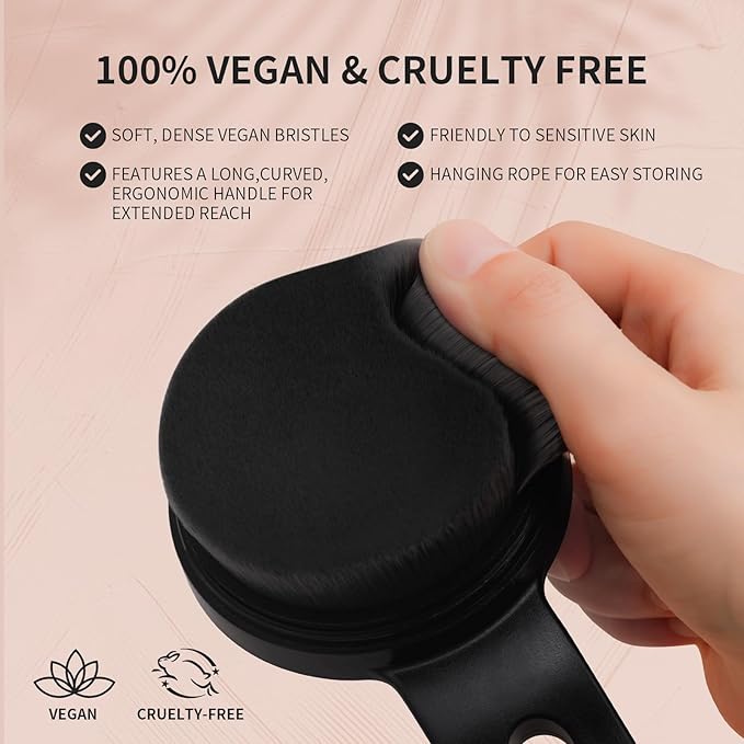 docolor Self Tanner Back Applicator, Plastic Long Handle Back Tanning Applicator Large Body Makeup Brush Vegan & Cruelty Free Self Tanner Brush For Self Tanner, Sunscreen, Bronzer, Foundation