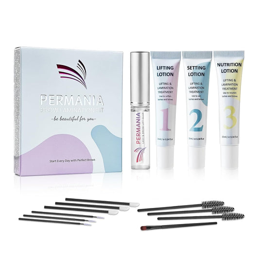 PERMANIA Brow Lamination Kit, Tube Design Instant Perm for Fuller & Thicker Eyebrows Salon Result lasts 4 weeks