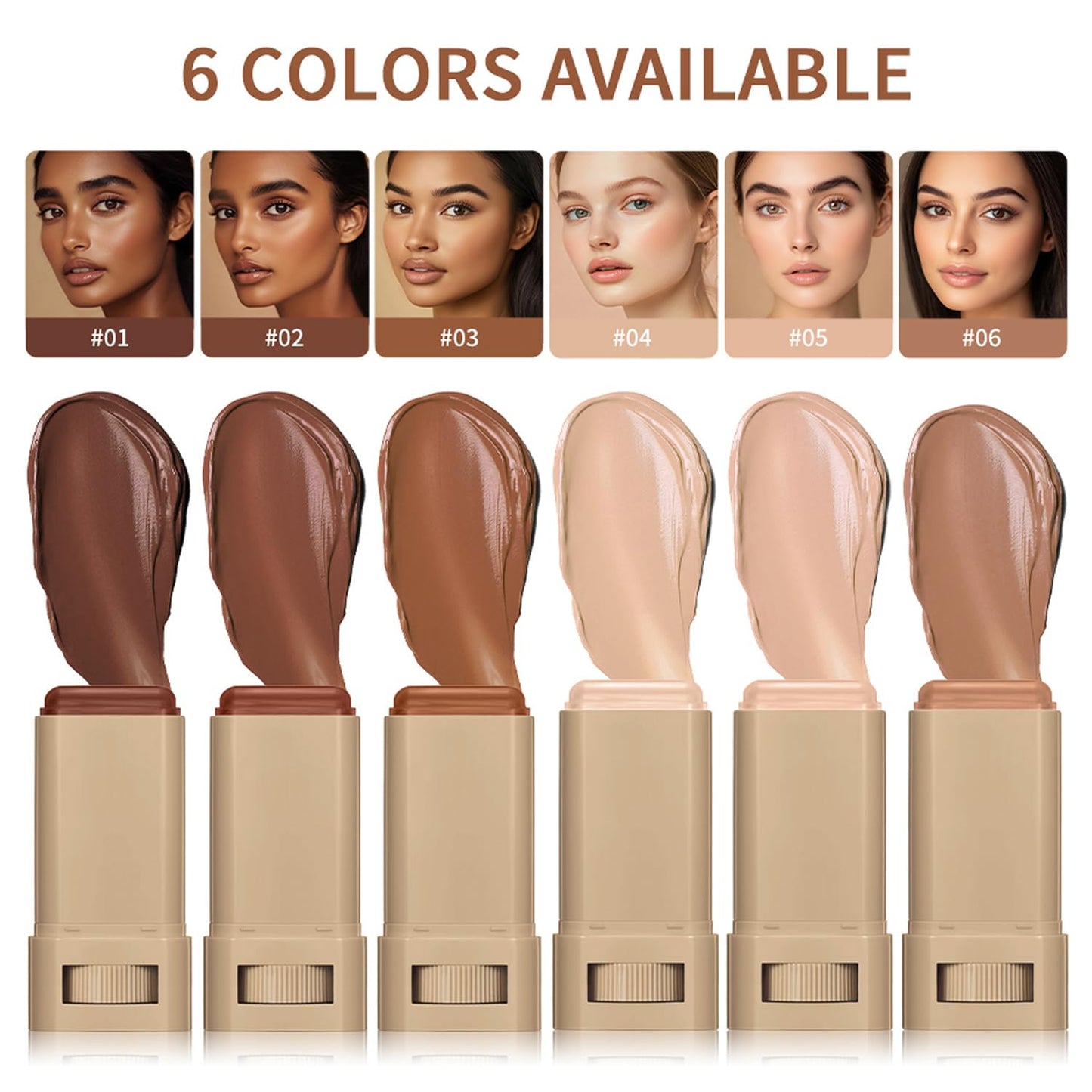 2PCS Foundation Stick Beauty Balm Serum Boosted Skin Tint, Solid Tinted Moisturizing Serum Contour Stick, Natural Fit, Moisturizing ＆ Concealing Foundation Sticks (#05)