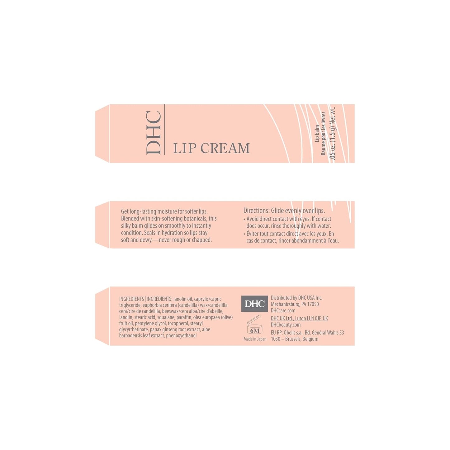 DHC Lip Cream 0.05 oz. Net wt. and Eyelash Tonic 0.21 Fl Oz.