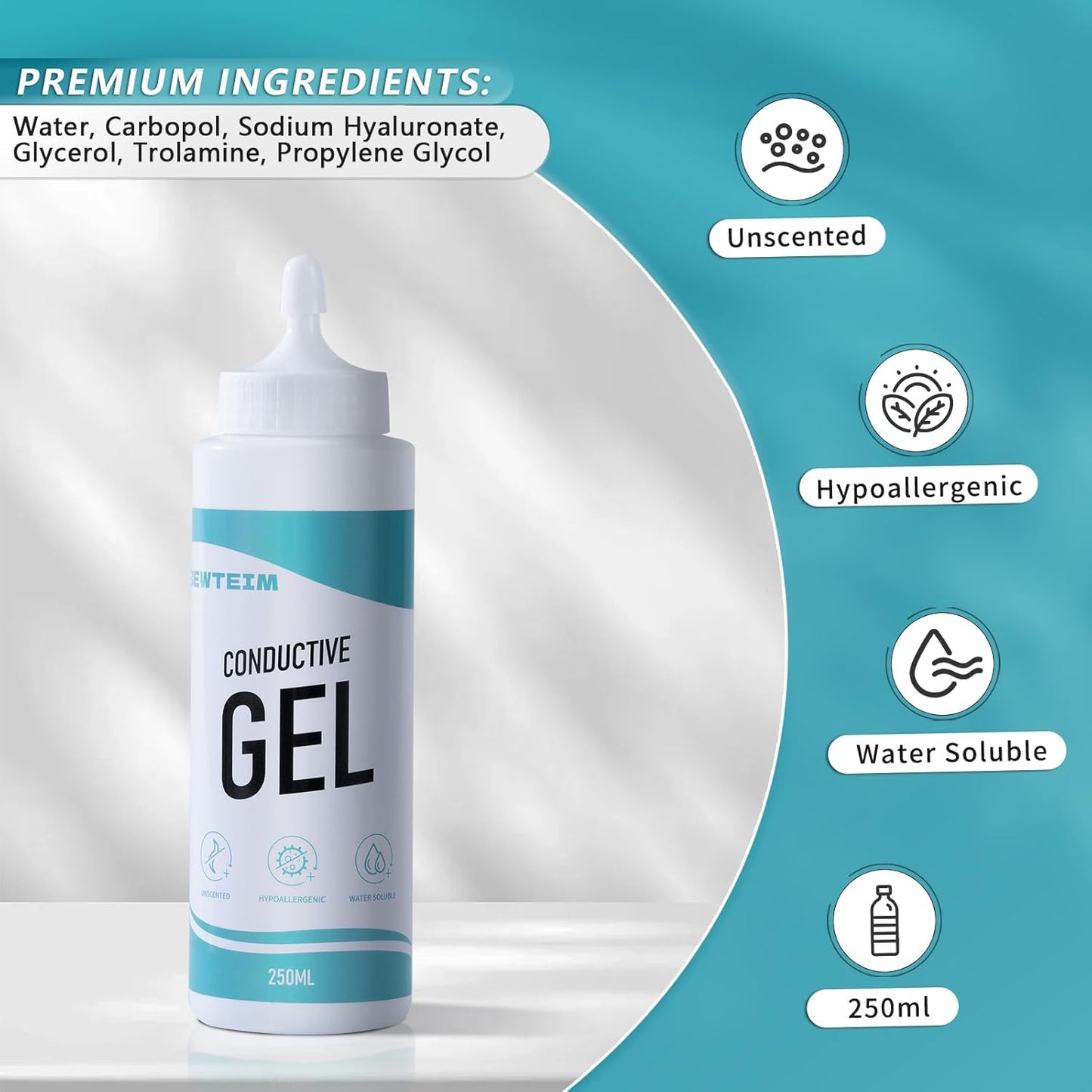 Conductive Gel for Face Microcurrent Skin Soothing and Hydrating, Pack of 2