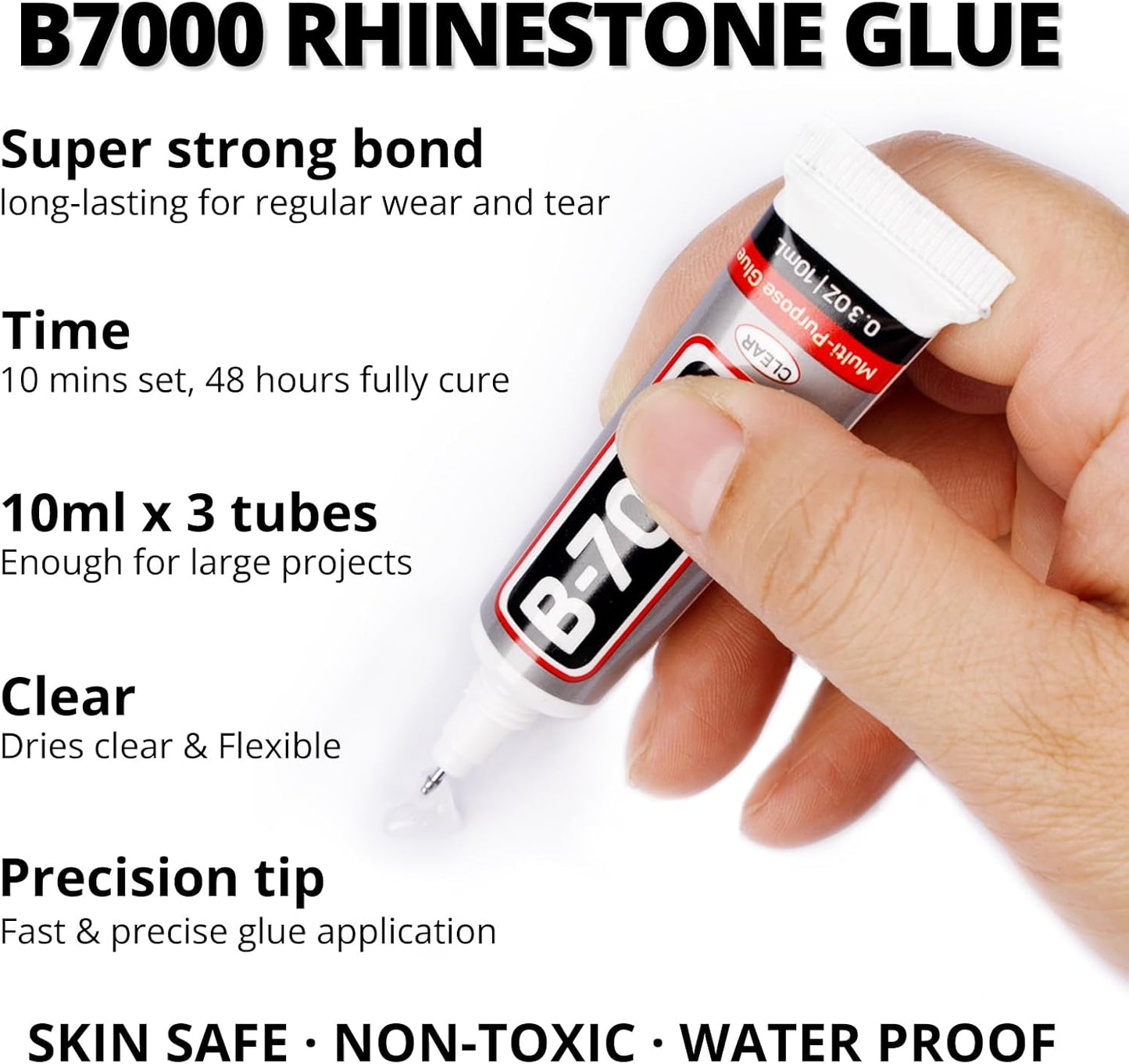 30000Pcs Resin Rhinestones Kit for Crafting Bedazzling, Solid White Flatback Gems Diamonds for Crafts Clothes Shoes Fabric Tumbler Jersey, Flat Back Jewels Bulk Assortment with b7000 Glue