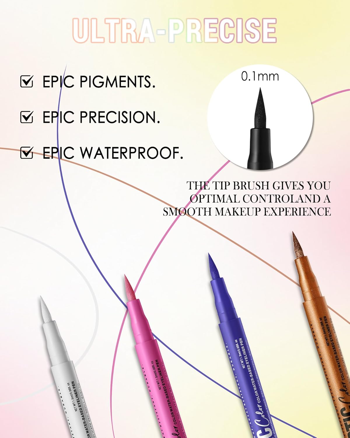Bronze Matte Liquid Eyeliner Pencil, Colorful High Pigmented Waterline Eye liner Waterproof Pen, Bright Colored Smudgeproof Long Lasting Eyeliner Pen Christmas Party Festival Makeup Gift for Women-10