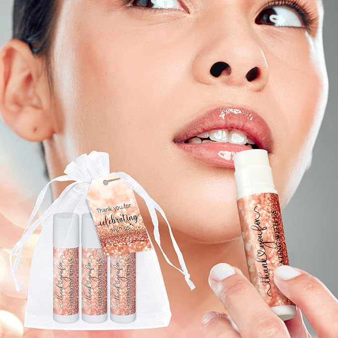 Dunzy 50 Pack Bridal Shower Favors Gifts Bulk Lip Balms Wedding Bachelorette Favors Baby Shower Favors Prizes Souvenirs Thank You Appreciation Gifts for Guests Women Men Coworker Staff