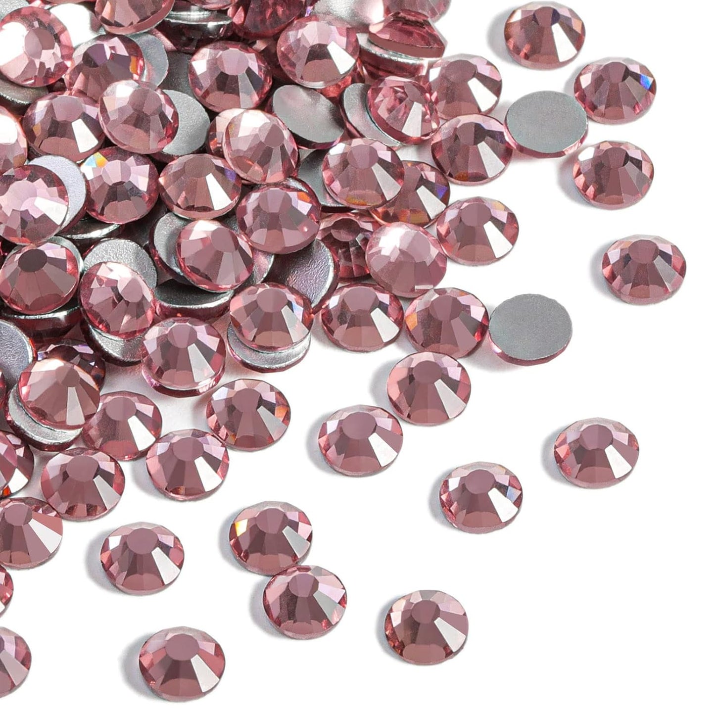 beadsland Flat Back Crystal Rhinestones Round Gems for Nail Art and Craft Glue Fix, Light Purple (2.3-2.5mm) SS8/1440pcs