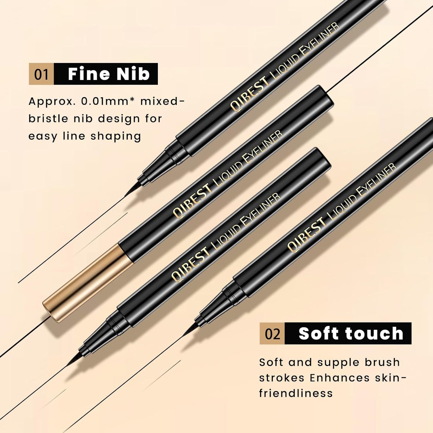 Jolilab 4 Pcs Eye Makeup set.Makeup kit includes lash serum,Mascara,Brow cream,Liquid eyeliner.Waterproof Smudgeproof Long Lasting.Gift Kit for Women Girls(4 Pcs Set)