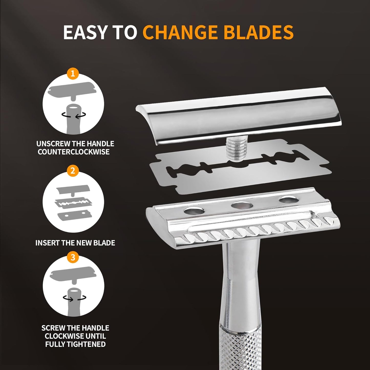 Gearhub Premium 200 Count Double Edge Safety Razor Blades Refills Swedish 13C26 Stainless Steel Platinum Coated, Mild to Medium Sharpness for Smooth Shaves