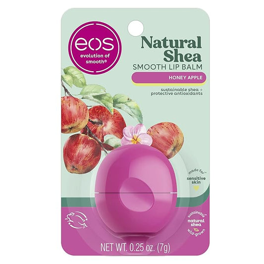 eos Natural Shea Lip Balm- Honey Apple, All-Day Moisture, Made for Sensitive Skin, Shea Lip Care Products, 0.25 oz