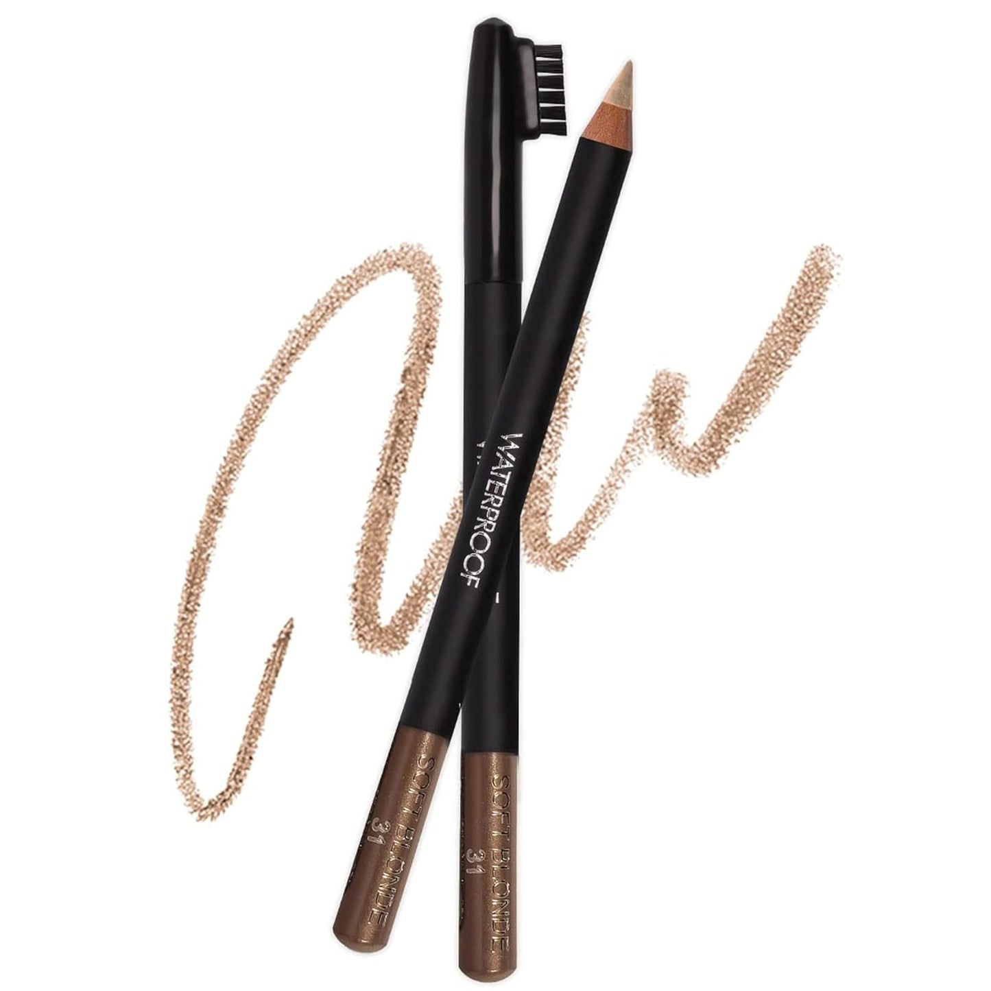 Sorme Natural Definitive Waterproof Eyebrow Pencil 0.04 oz | Smudgeproof Soft Blonde Eye Brow Pencil | Dual Purpose Brow Pencil and Brush Combo | High Definition Waterproof Eyebrow Makeup
