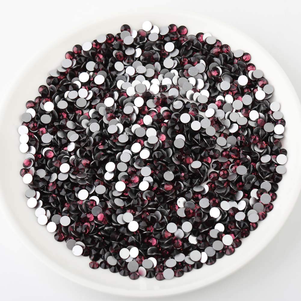 Beadsland 2880pcs Flat Back Crystal Rhinestones Round Gems for Nail Art and Craft Glue Fix, Amethyst,SS4,1.5-1.7mm