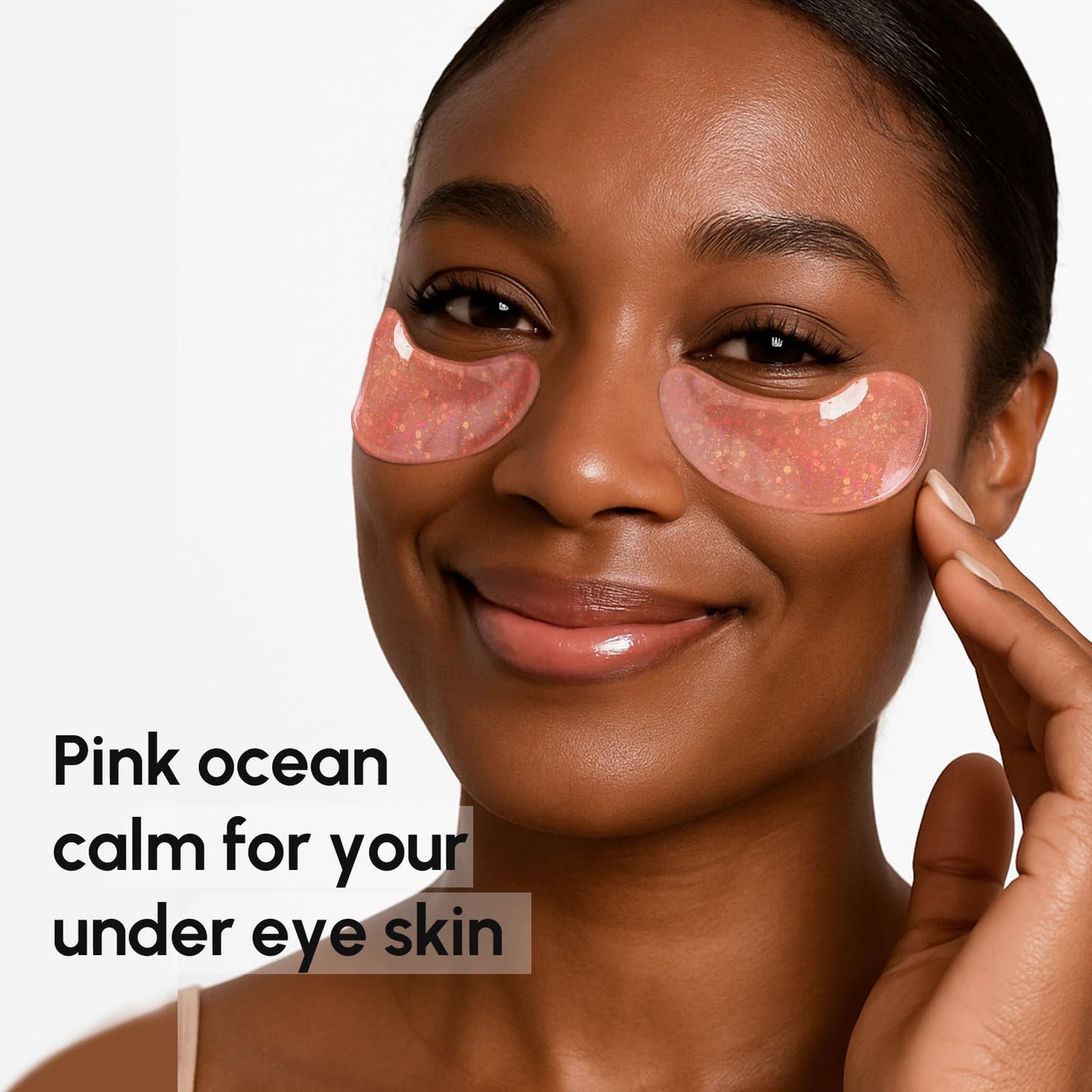 MAREE Pink Eye Gels - Marine Collagen Under Eye Patches for Puffy Eyes and Dark Circles - Undereye Mask Patches for Women - Hydrating Gel Eye Masks with Rose Water - Parches Para Ojeras Gel Pads