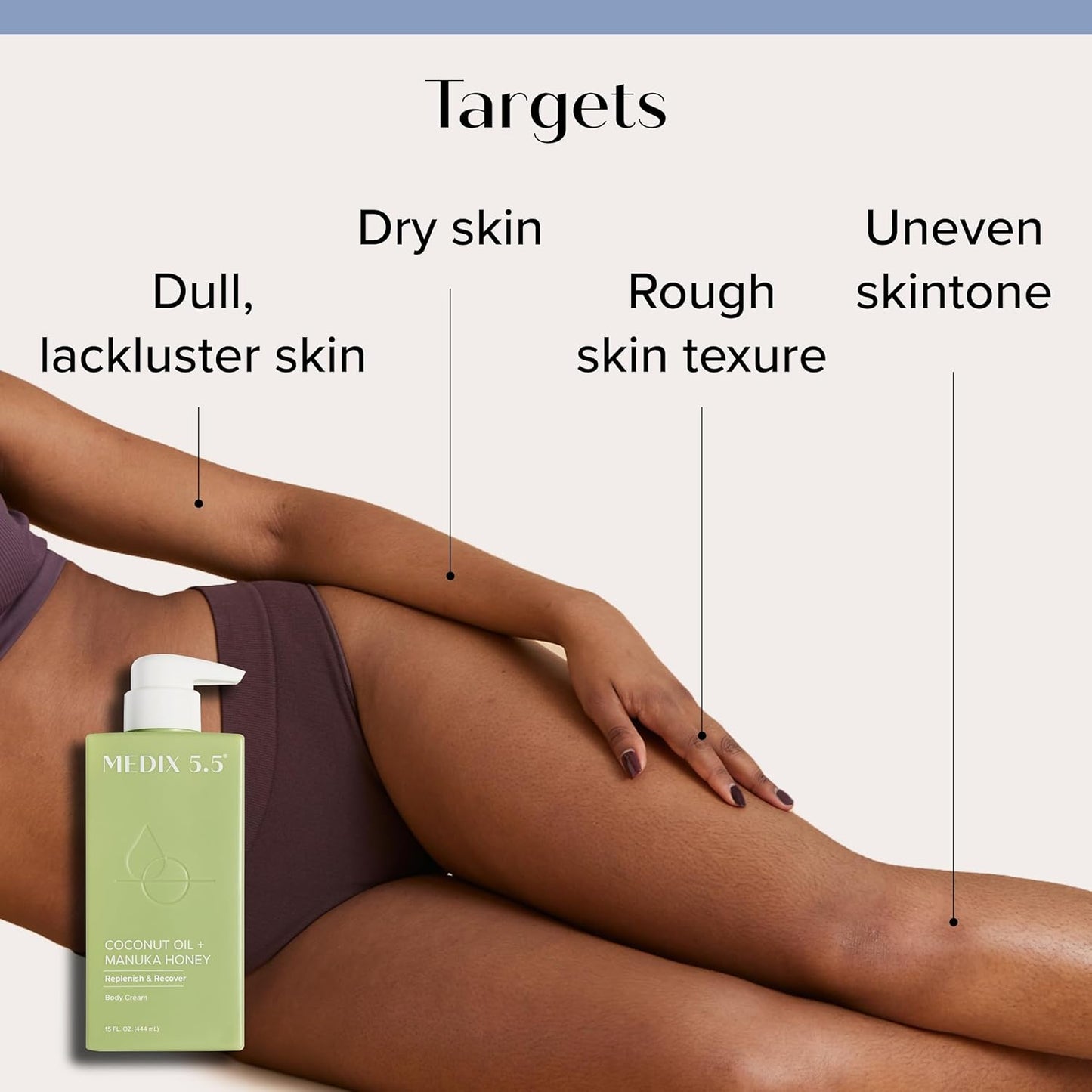 MEDIX Coconut Body Lotion + Manuka Honey Cream | Coconut Oil Lotion For Women & Men | Natural Coconut Cream Moisturizer Body Butter Skin Care Balm For Stretch Marks, Cellulite, & Dry Skin, 15 Fl Oz